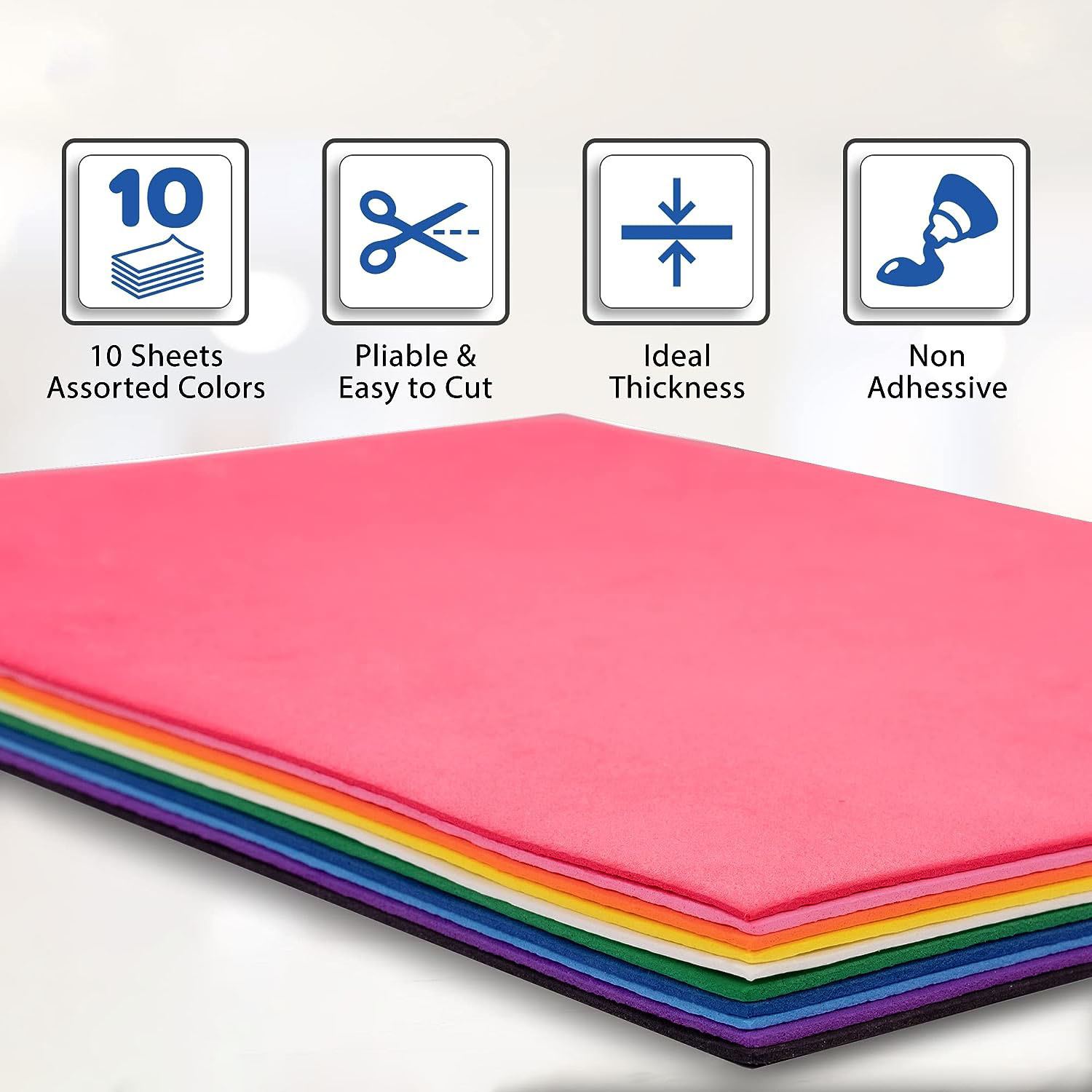 Eva Foam Sheets 9x12 Inch 10 Colors 2mm Thick Handicraft Foam Paper For Arts And Crafts 10 Sheets by PAIDU