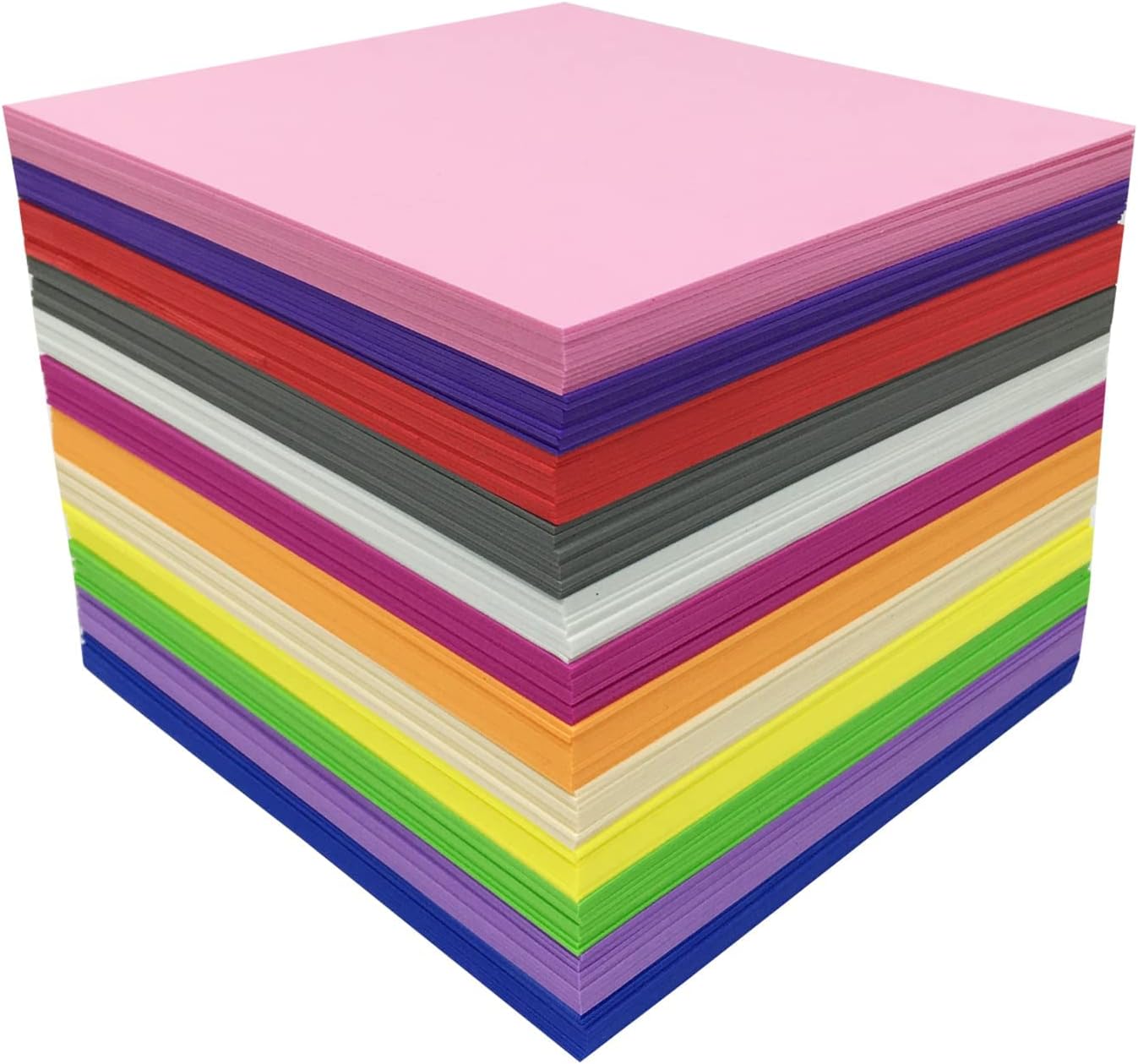 96枚のEVAフォームシート 厚さ1mm 7.8 x 5.9インチ クラフトフォーム紙 12色 クラフトプロジェクト 子供 DIY 手芸教室パーティーなどに PAIDU