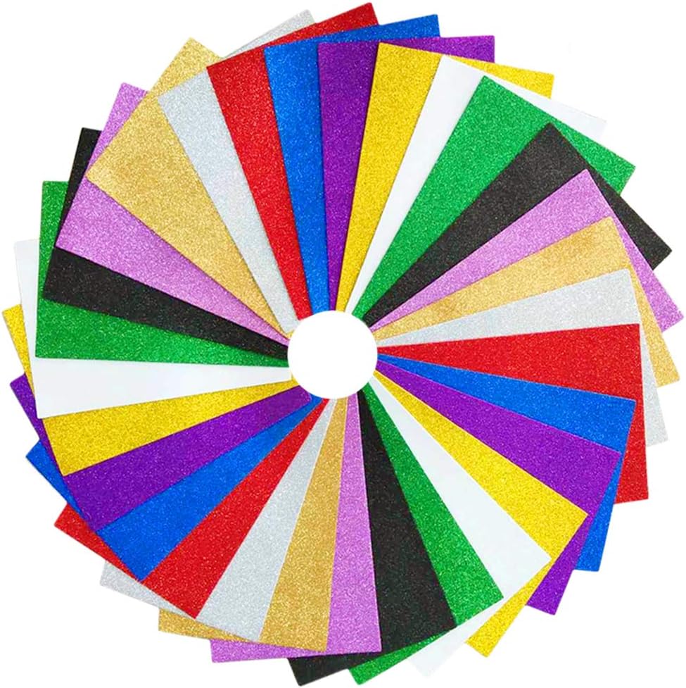 30 枚グリッター Eva フォームシート 8x12 インチ 2mm 厚さのクラフトフォームシート子供のクラフト活動 DIY カッターアート by PAIDU