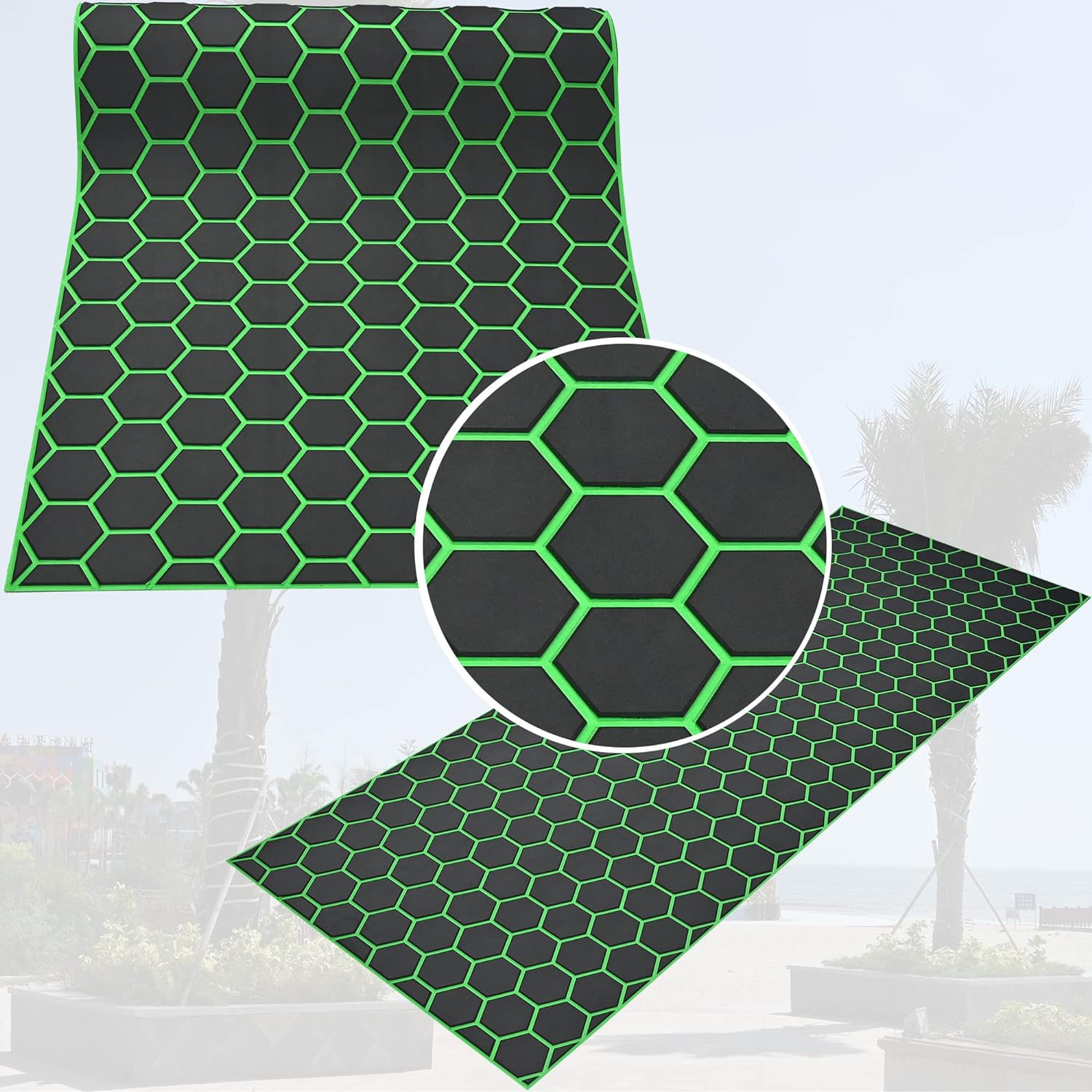 94.5 × 35.4 六角ストライプ Eva 自己粘着ボートデッキシートマリンヨット RV スイミングプールボートフローリングシート厚い滑り止めマット PAIDU