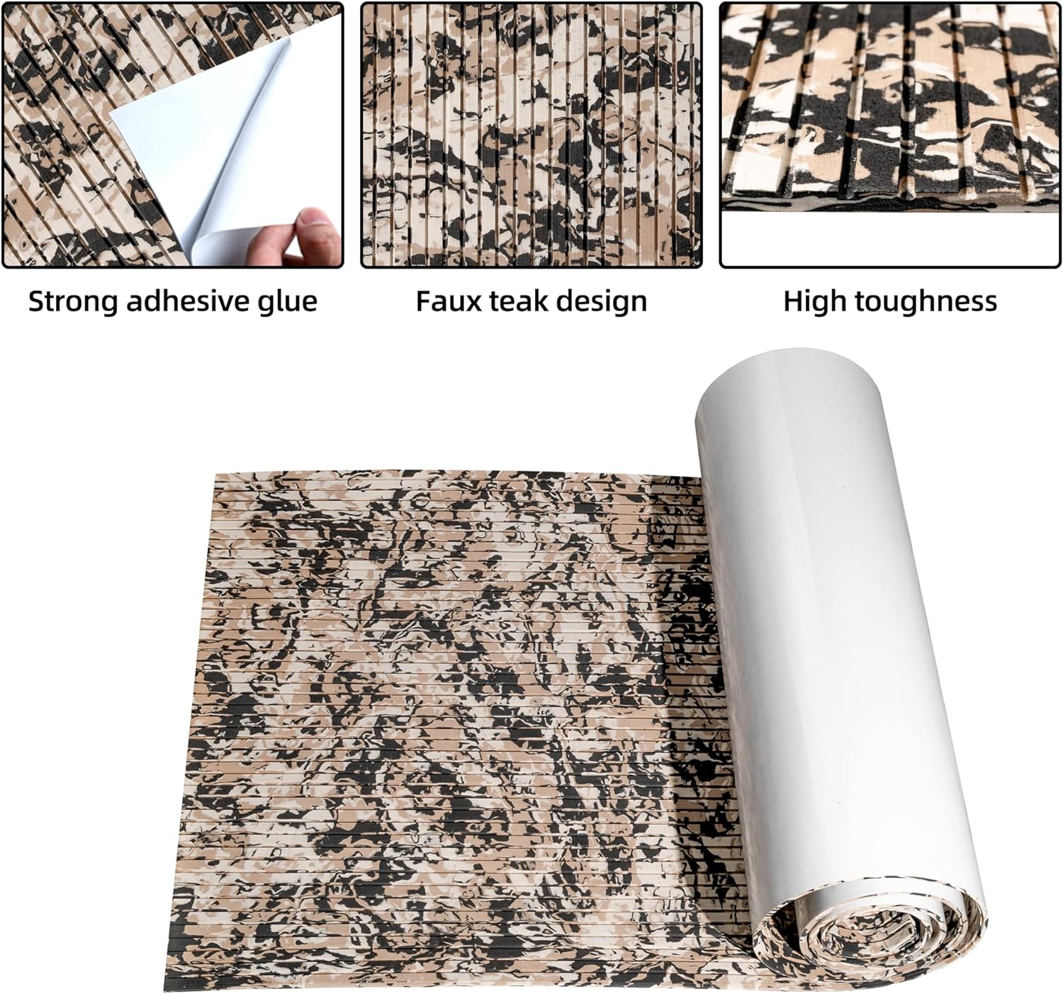 Boat Flooring Eva Foam Boat Decking Marine Flooring Camo Brushed Non-slip Self-adhesive Boat Carpet For Motorboat Yacht Kayak RV Swimming Pool 94.5"x47.2"/ 23.6"/15.7" By PAIDU