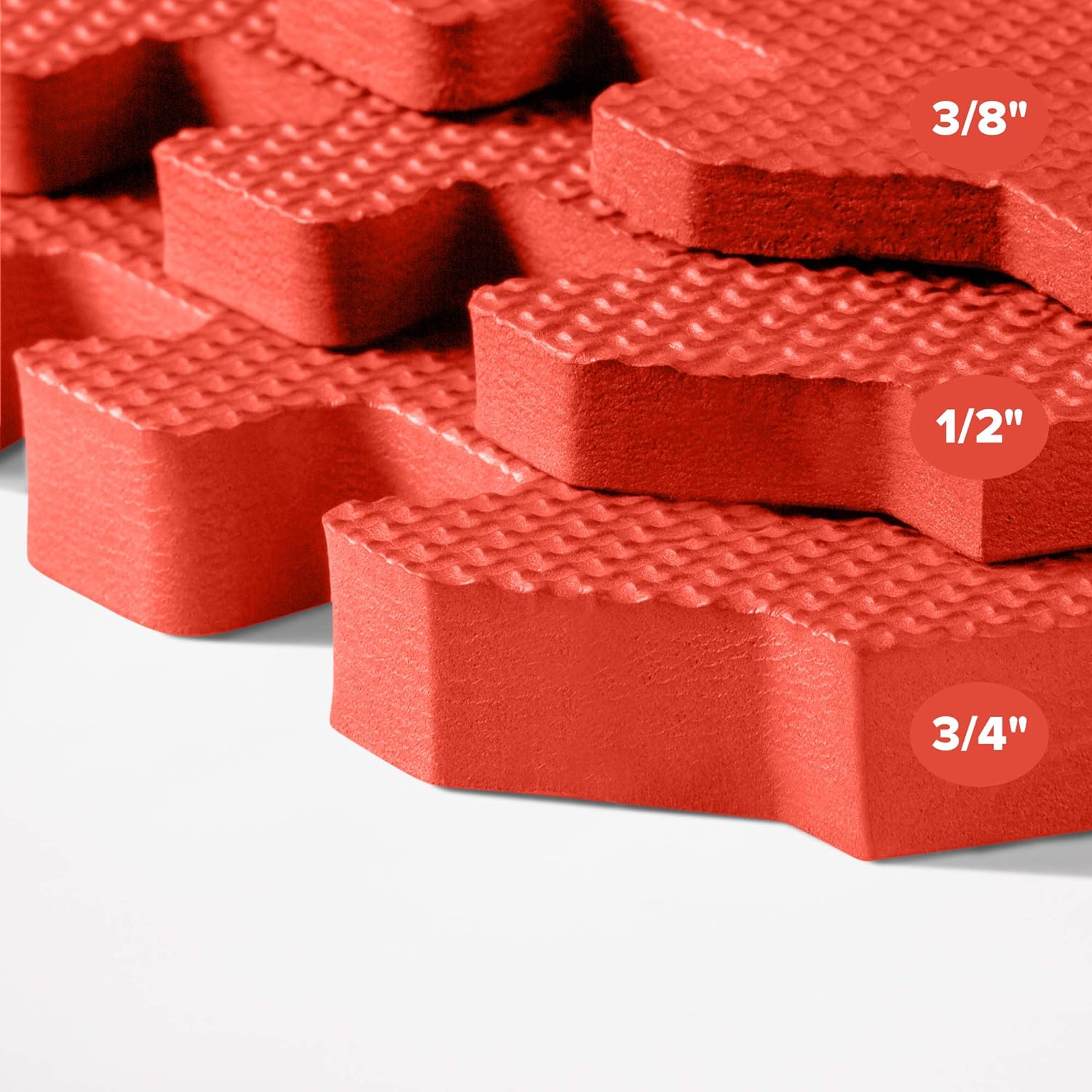 3/8 Inch Thick Multipurpose Exercise Floor Mat With EVA Foam Interlocking Tiles Anti-fatigue For Home Or Gym 24 in x 24 in By PAIDU