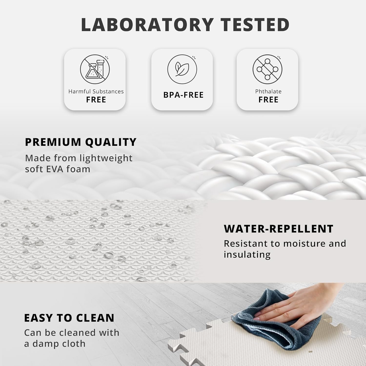 Gym Flooring Set - Interlocking EVA Soft Foam Floor Mat, 18 Pieces Puzzle Rubber Tiles Protective Ground Surface Protection, Play Workout Exercise Mats Underlay Matting Sports Pool Home Fitness Garage By PAIDU