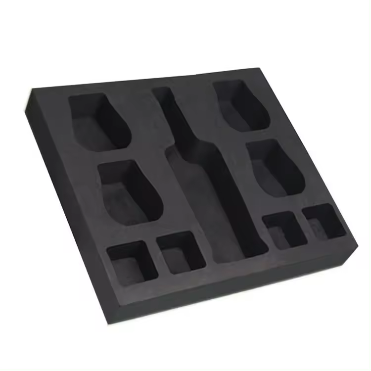 Paidu custom Shockproof oil bottle box die cut packaging material black velvet EVA foam insert with logo printing