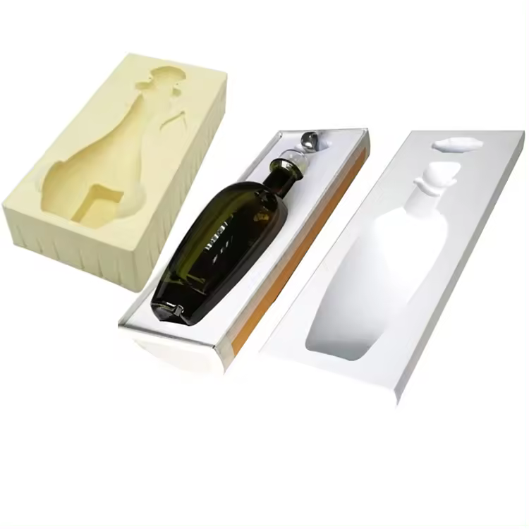 Paidu Custom Shock-proof Eva Foam Eco-friendly Die CNC Cutting Eva Foam Box Insert For wine bottles glass packaging