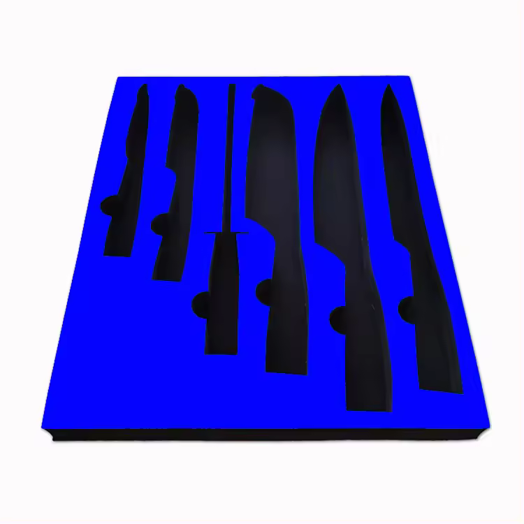 Paidu Factory Custom Hot Selling High Quality EVA Foam Insert Velvet Sponge Insert Packaging for Knife Fork Spoon Packing